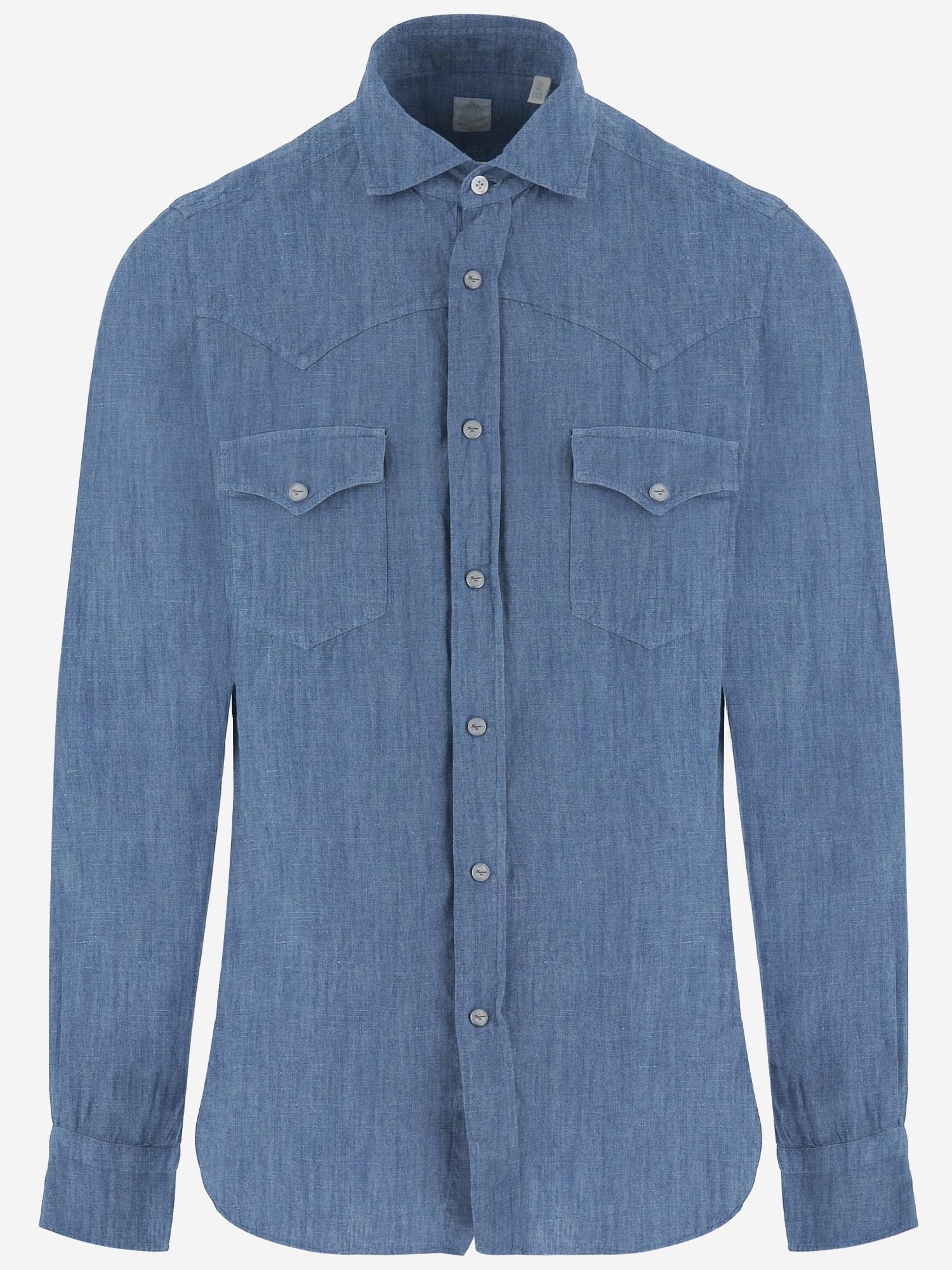CAMICIA IN COTONE E LINO C0724D 04 FINAMORE 