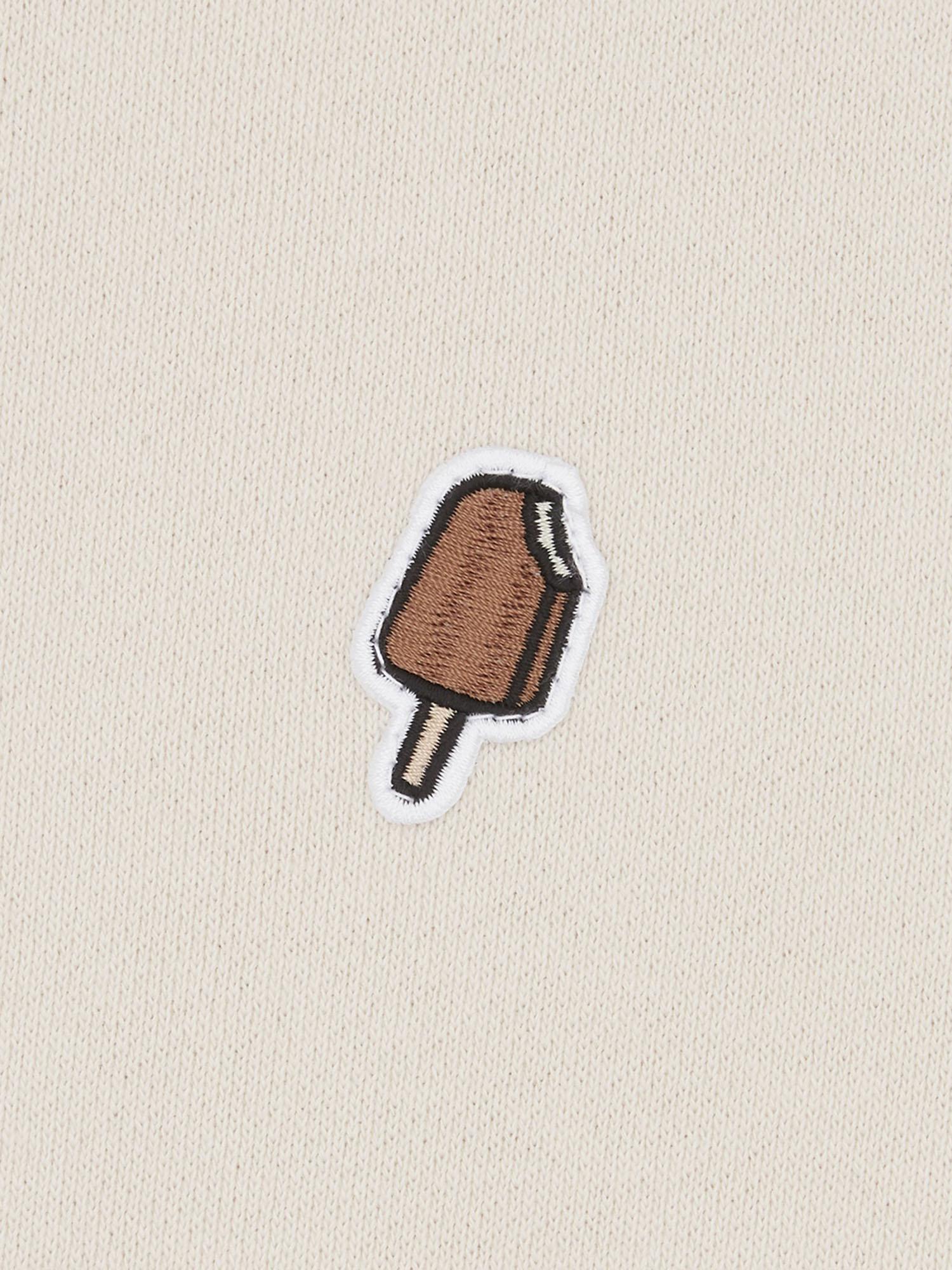 FELPA GRADIENT SMILEY IN COTONE CON LOGO IC25344 ECRU ICECREAM 