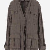 GIACCA EFFETTO INCRESPATO IN COTONE 13G998 CONCRETE SALVATORE FERRAGAMO 
