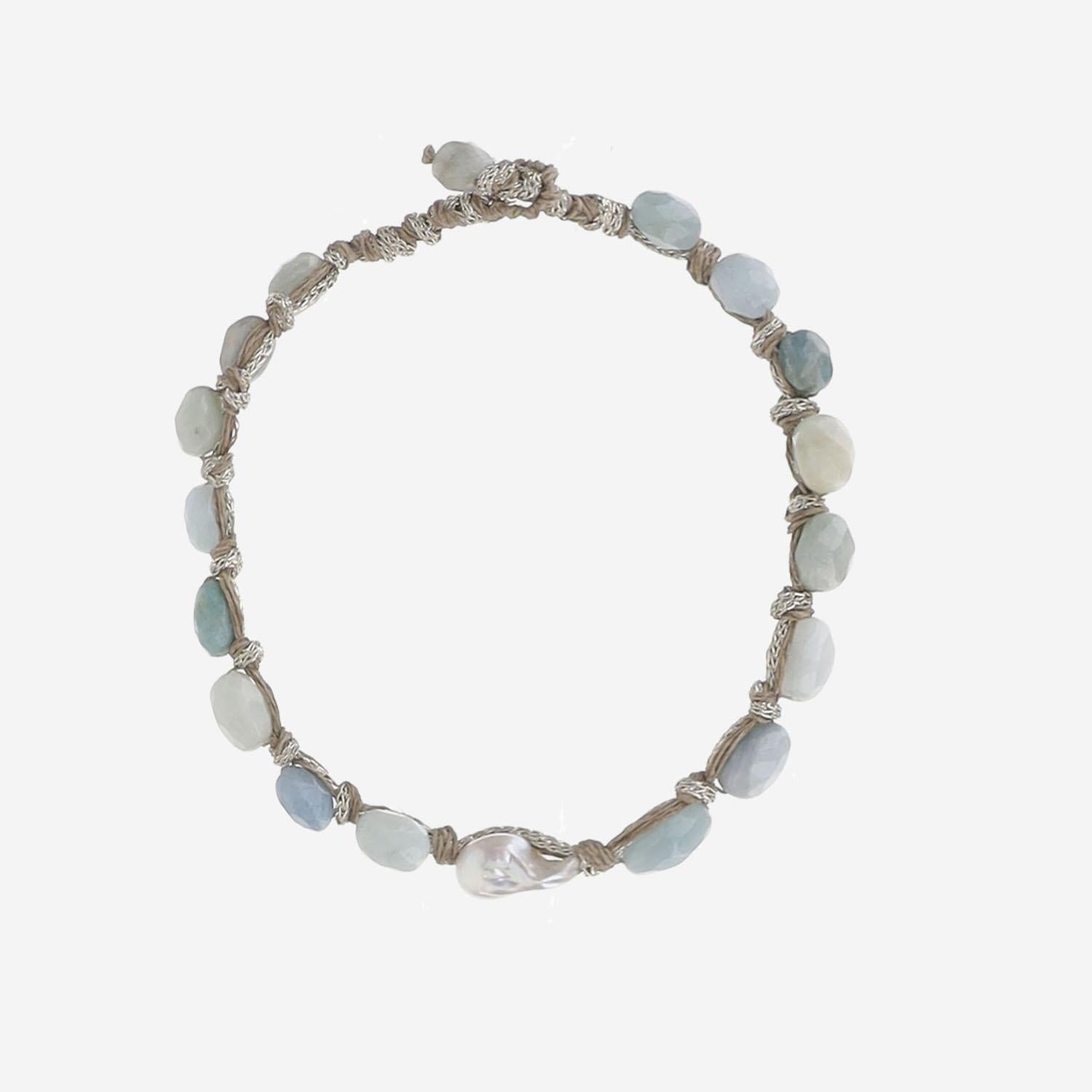 COLLANA CON pietre acquamarine VACQUAMARINA  MELA 