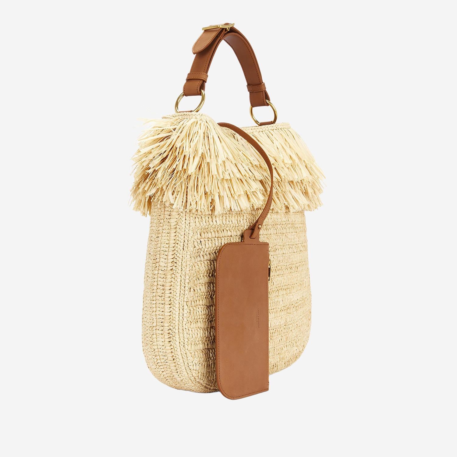 BORSA A TRACOLLA IN RAFIA 862920 GAAGC2791 SAINT LAURENT 