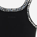 Top a costine con ricami gioiello 104109 A35YZ99 PINKO 