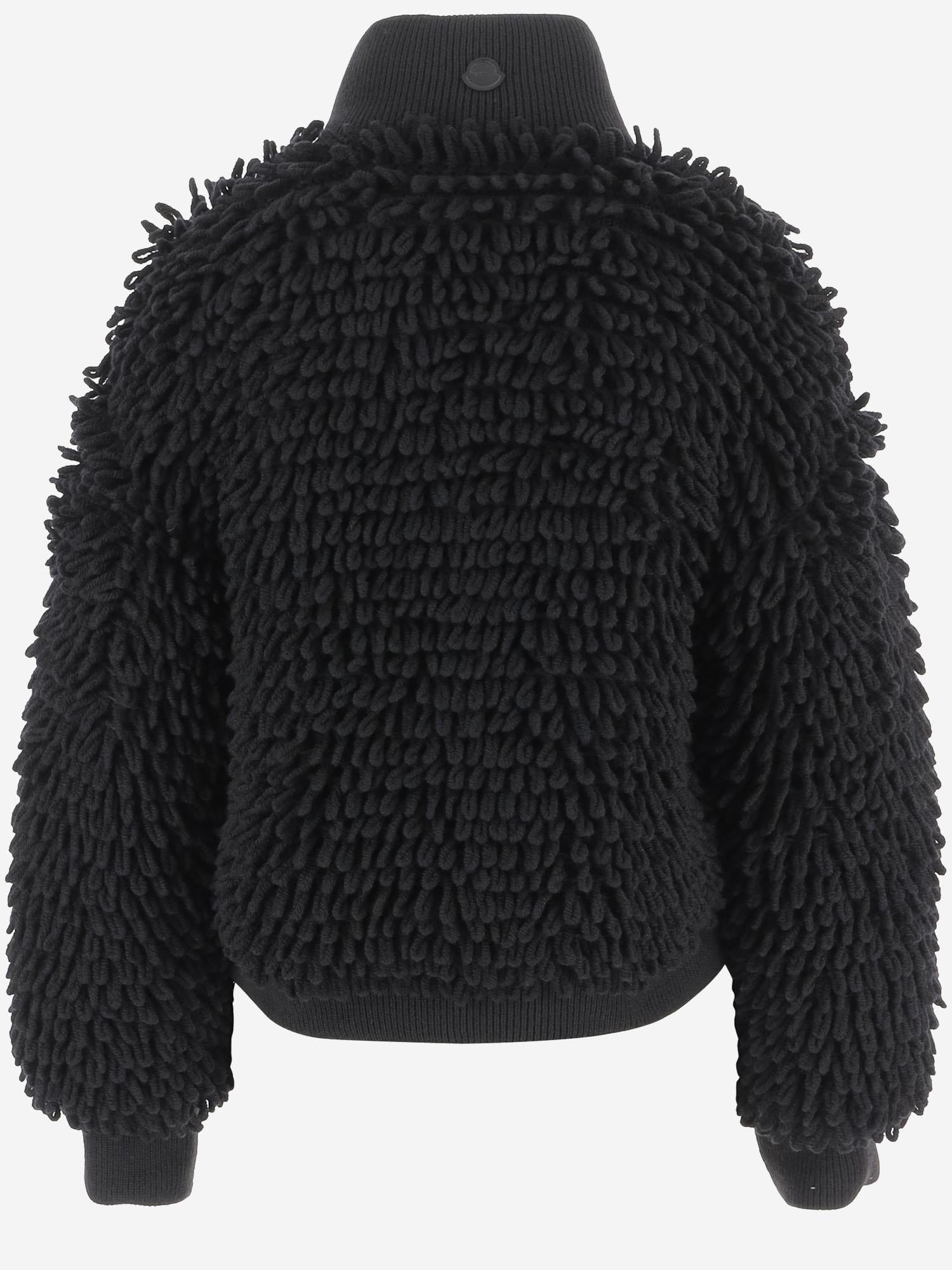 GIACCA IN LANA E ACRILICO CON EFFETTO PELLICCIA RASATA 9B00004M6567 999 MONCLER 