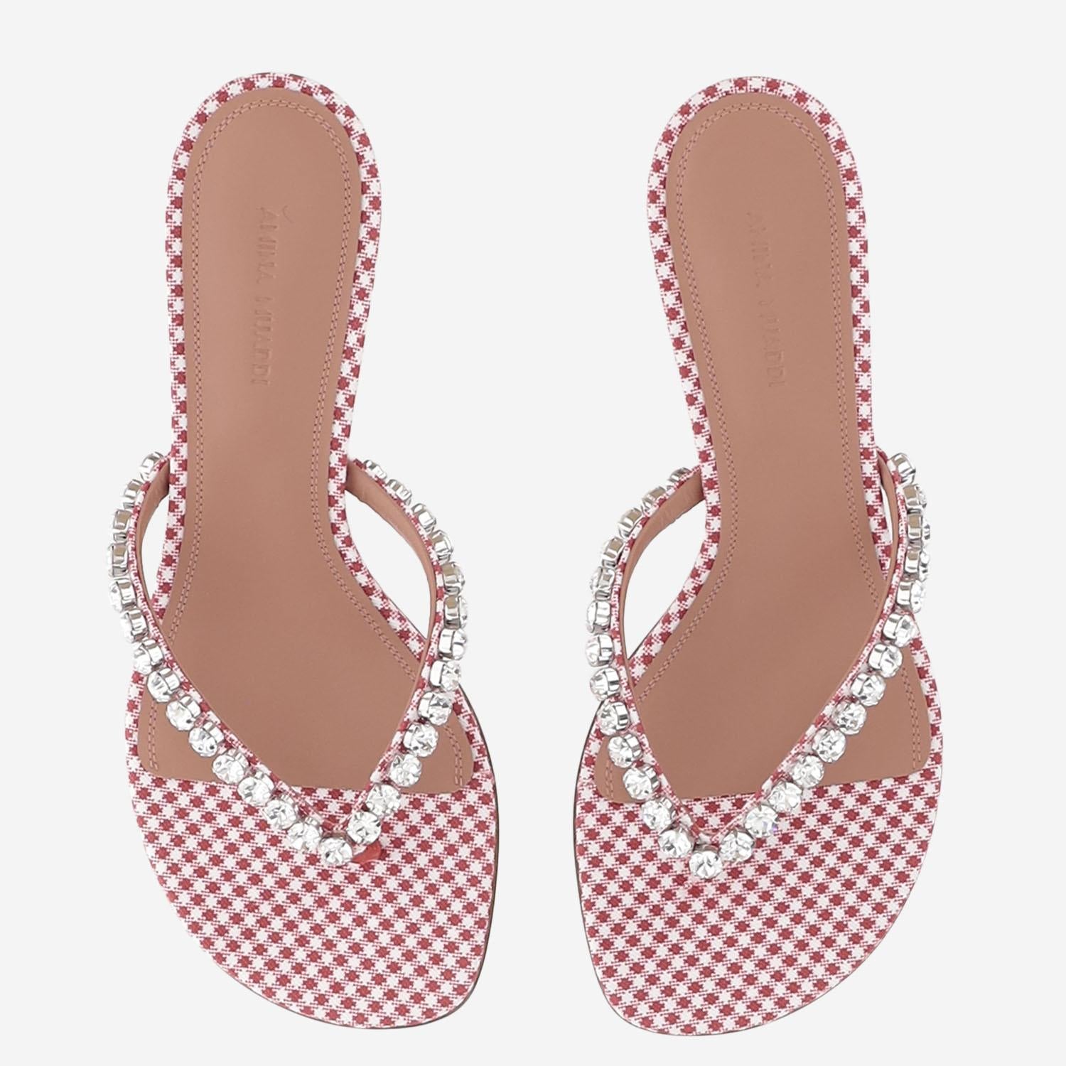 Sandali Gigi in raso GIGITHONG 45REDWHITE AMINA MUADDI 