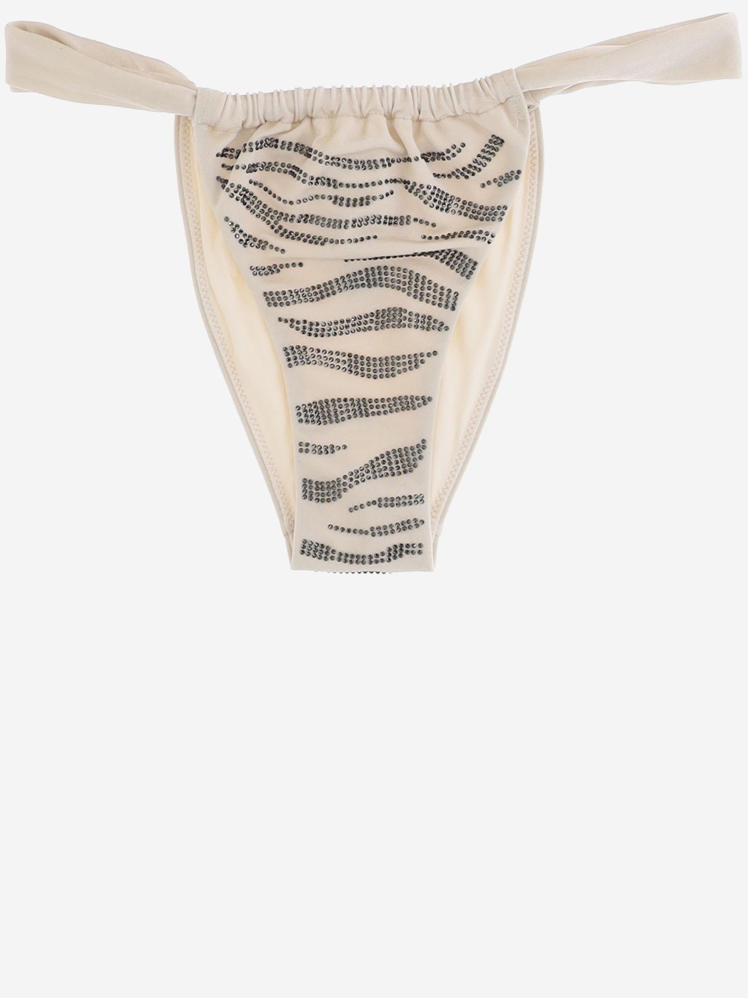 SLIP DA BAGNO GUAIANA CON MOTIVO ANIMALIER IN STRASS NOE0001 00235L MC2 SAINT BARTH 