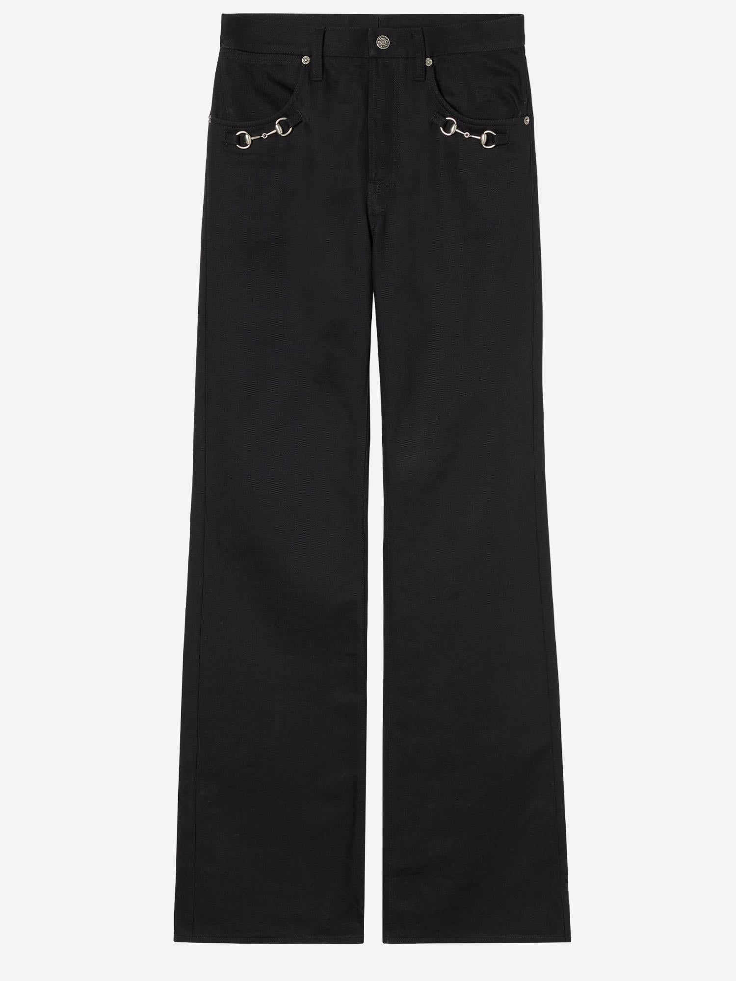 Jeans in denim di cotone con dettaglio morsetto 860844 XDDFZ1000 GUCCI 