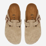 SABOT BOSTON IN PELLE SCAMOSCIATA 1027875 TAUPE BIRKENSTOCK KIDS 