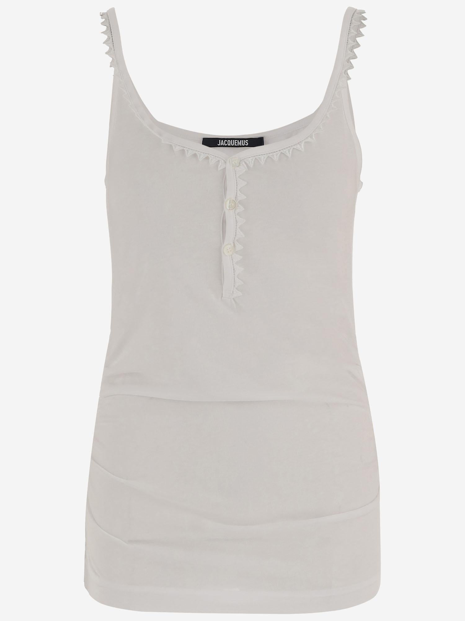 TOP IN COTONE CON MEZZA ABOTTONATURA TSW00567AJ00189 100 JACQUEMUS 