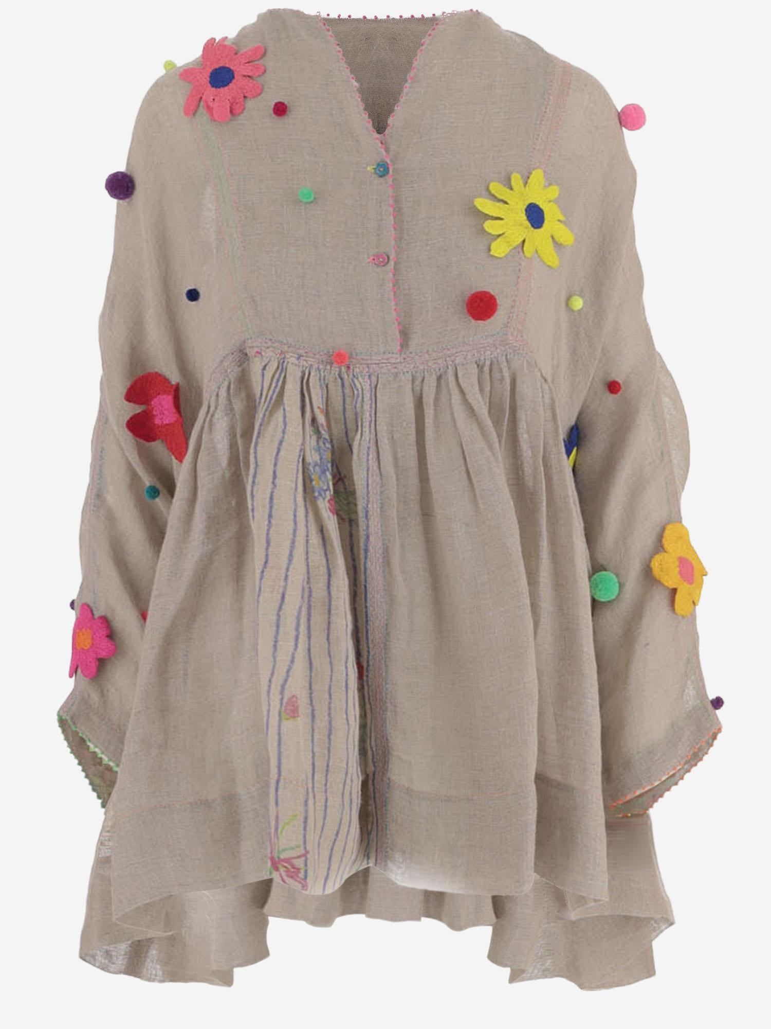 ABITO IN LINO CON MOTIVO FLOREALE DLWPTCG01T MULTI PERO 