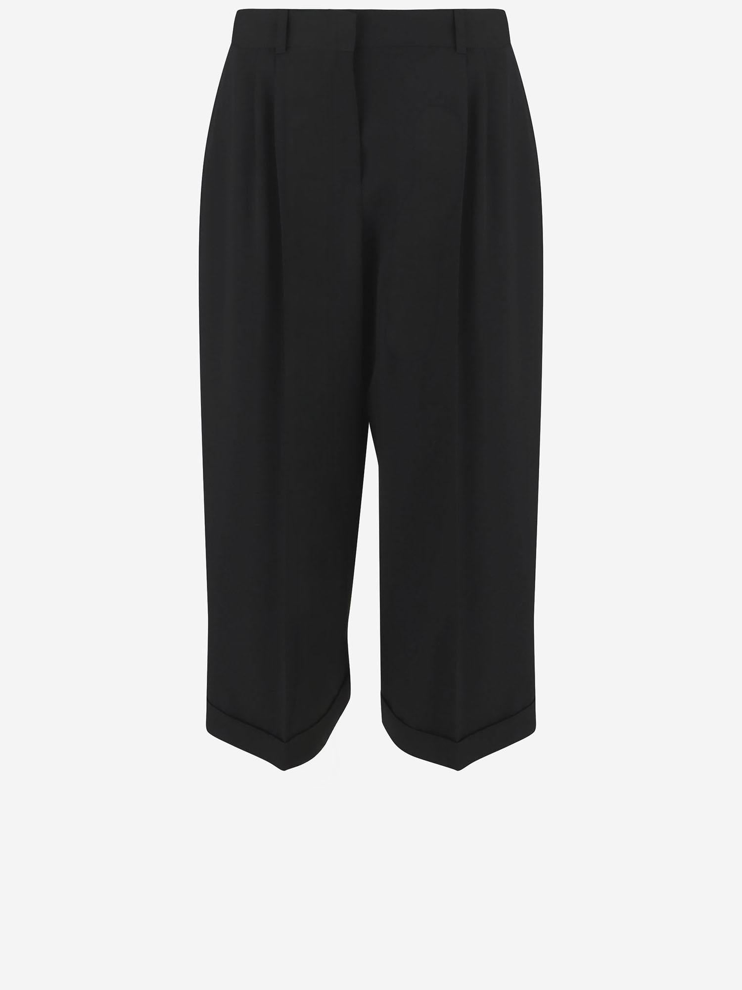 PANTALONI CROPPED IN LANA 10865W4369 BLK THE ROW 