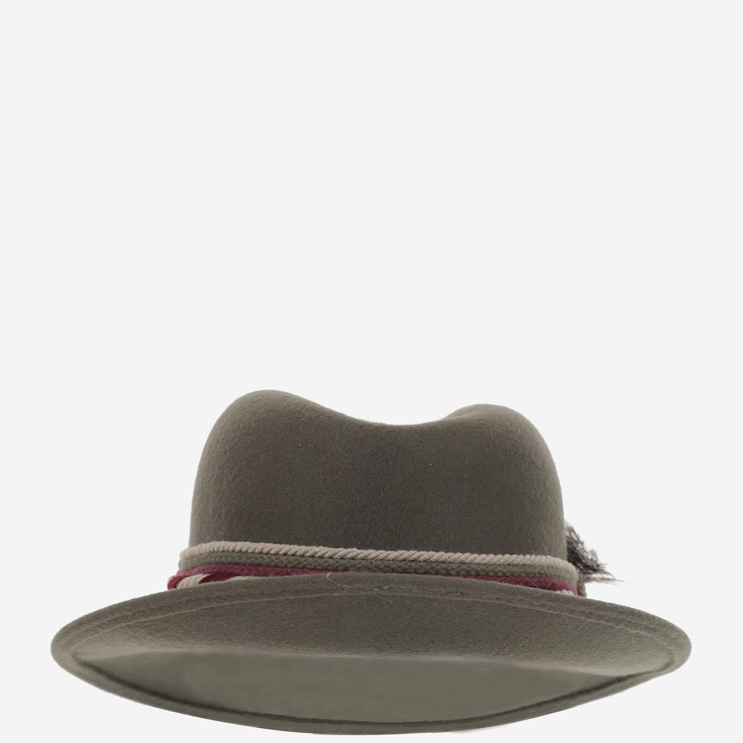 CAPPELLO fedora IN LANA GREENHATBORDEAUXRIBBON NATURAL ALEXIA ALVAREZ DE TOLEDO 