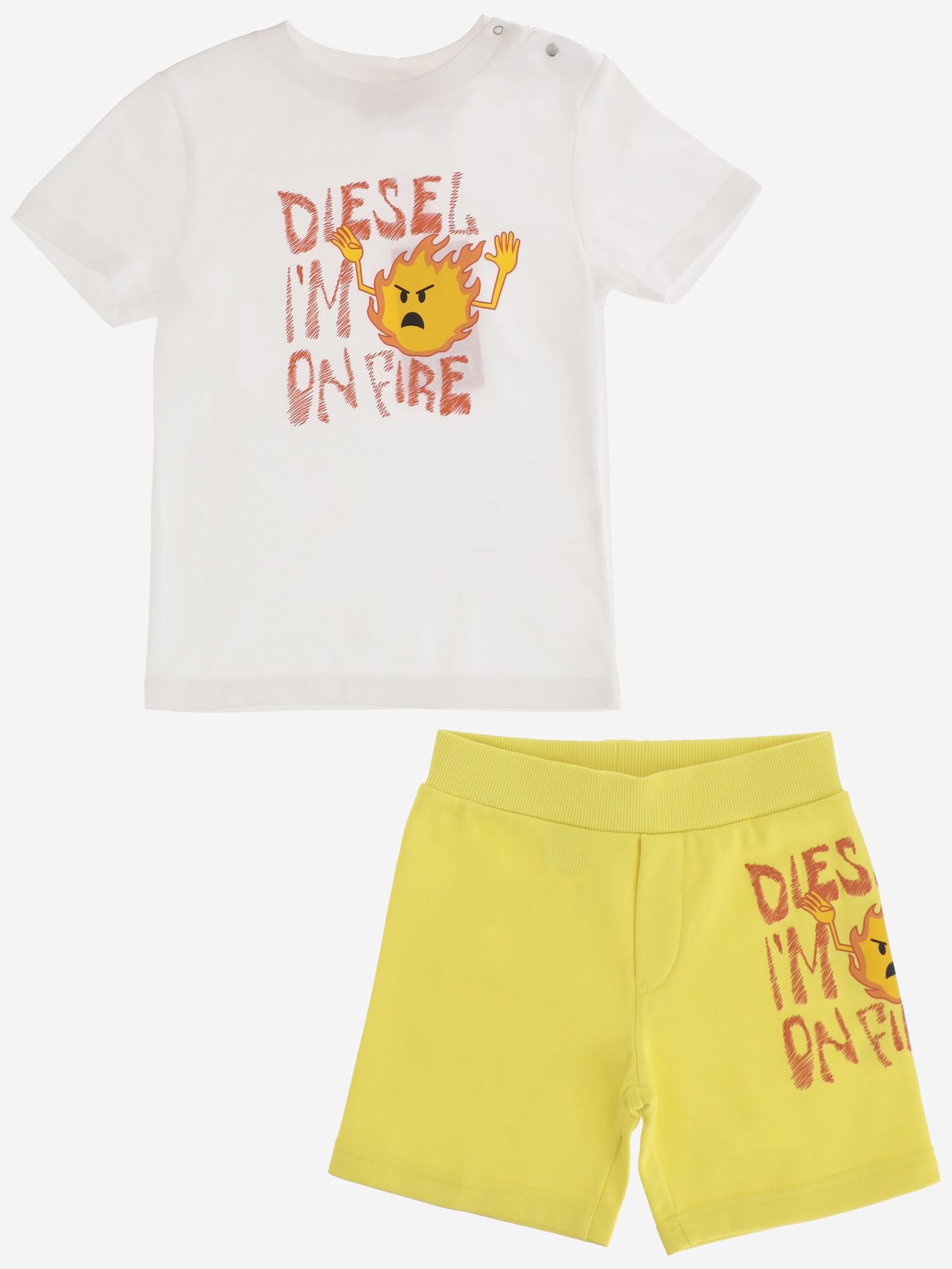 SET DI DUE PEZZI IN COTONE K00802 KYA1LK212 DIESEL KIDS 