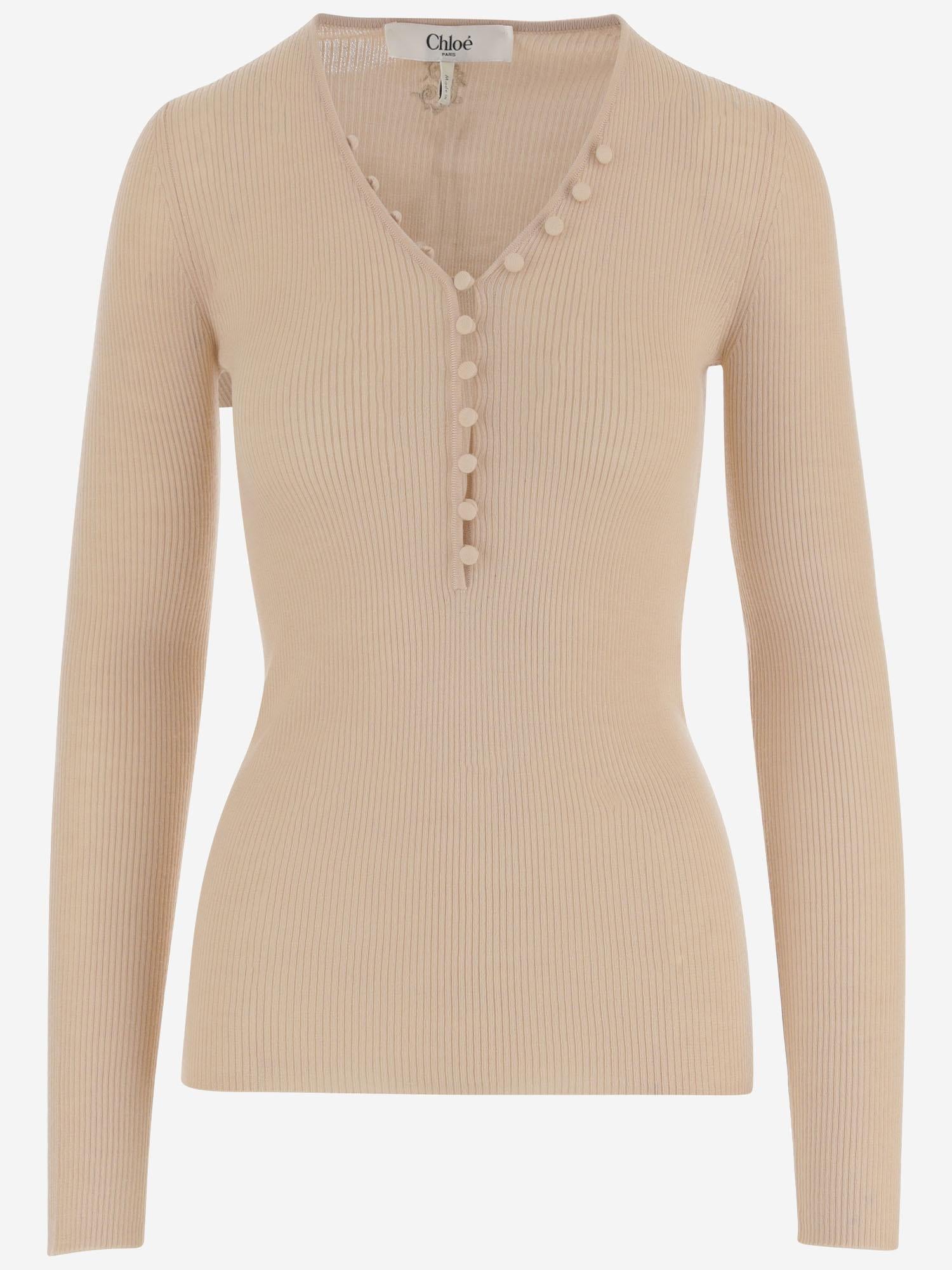 MAGLIA HENLEY IN LANA CH25WMP05530 6I6 CHLOE 