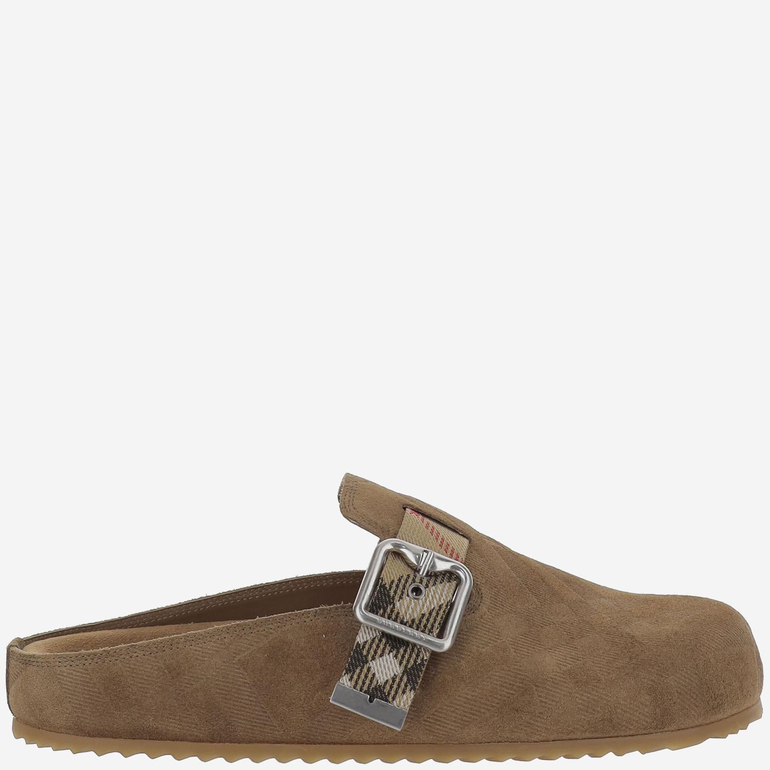 MULES  IN PELLE SCAMOSCIATA 8113393 JUTE BURBERRY 