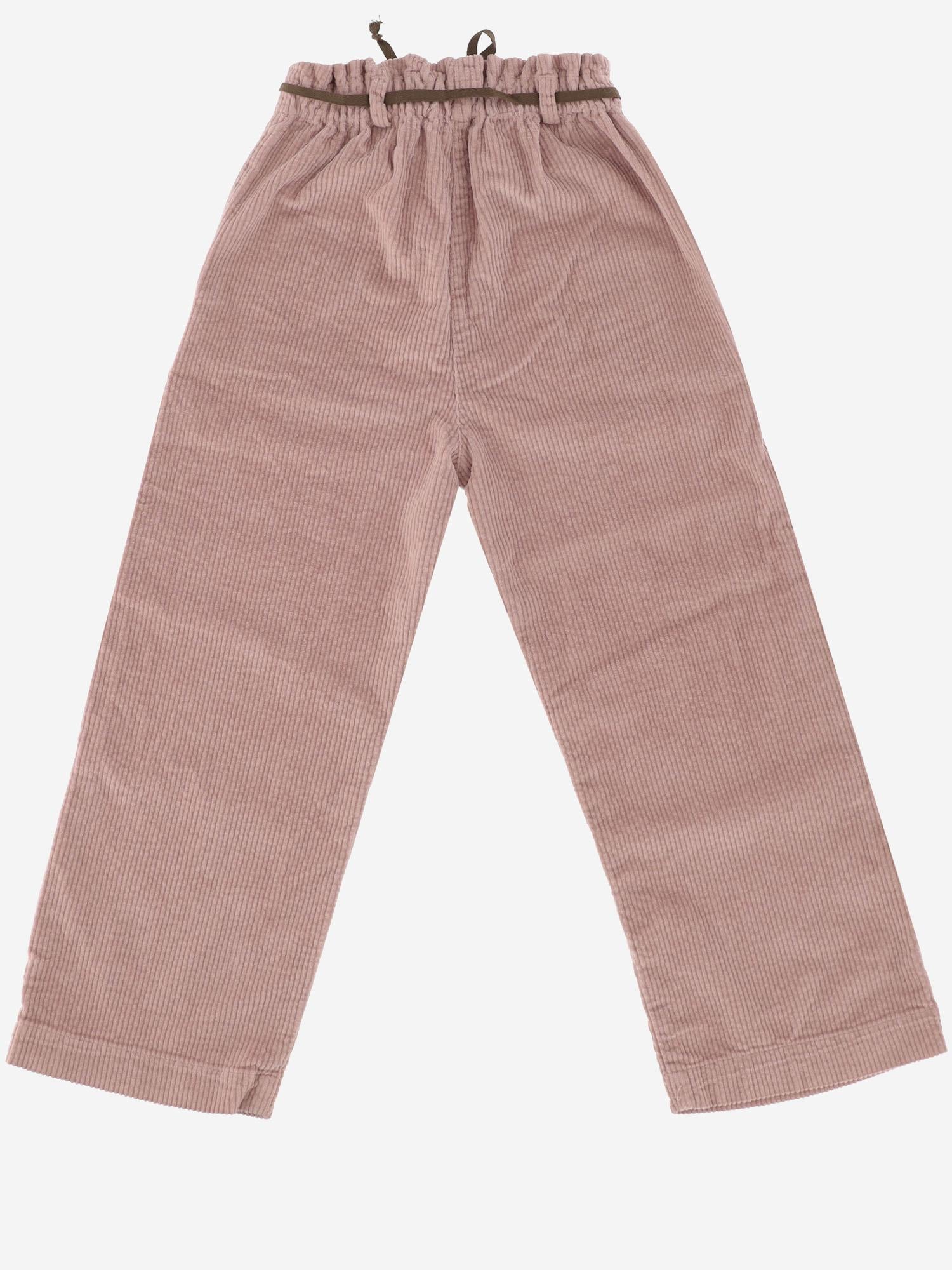PANTALONI IN VELLUTO DI COTONE STRETCH 04548123 066 BABE & TESS BAMBINO 