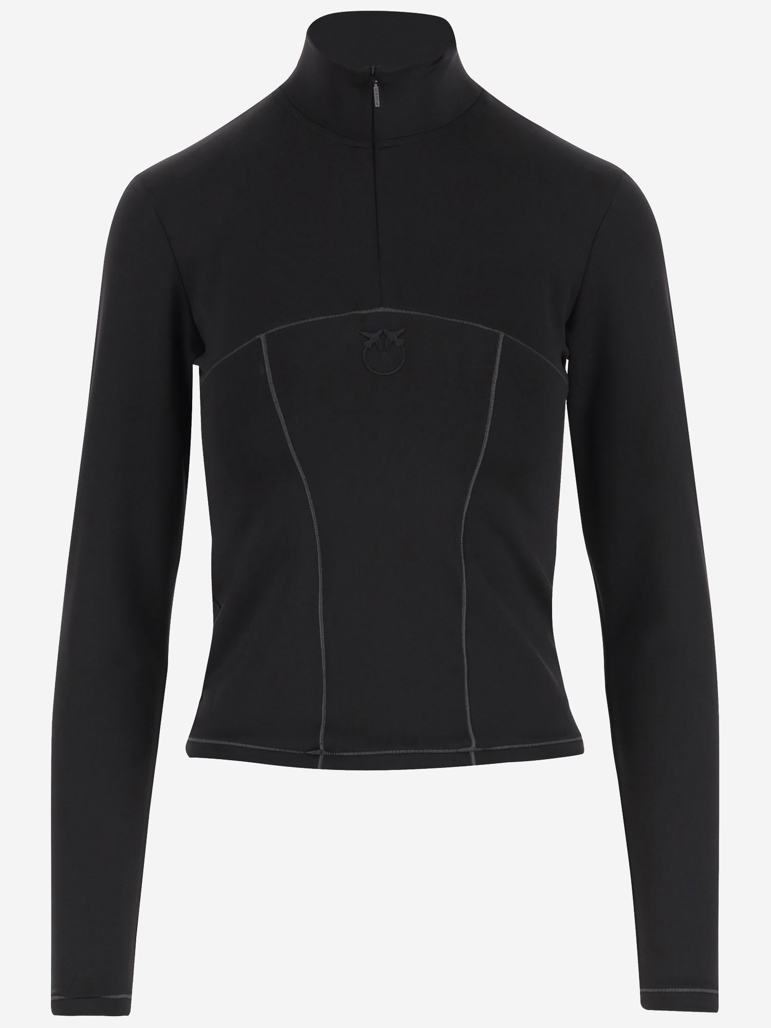 MAGLIA IN NYLON STRETCH CON LOGO 105363 A2QQZ99 PINKO 