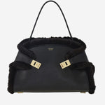BORSA A SPALLA HUG SOFT 21A443 001NEROTESTADIMORO SALVATORE FERRAGAMO 