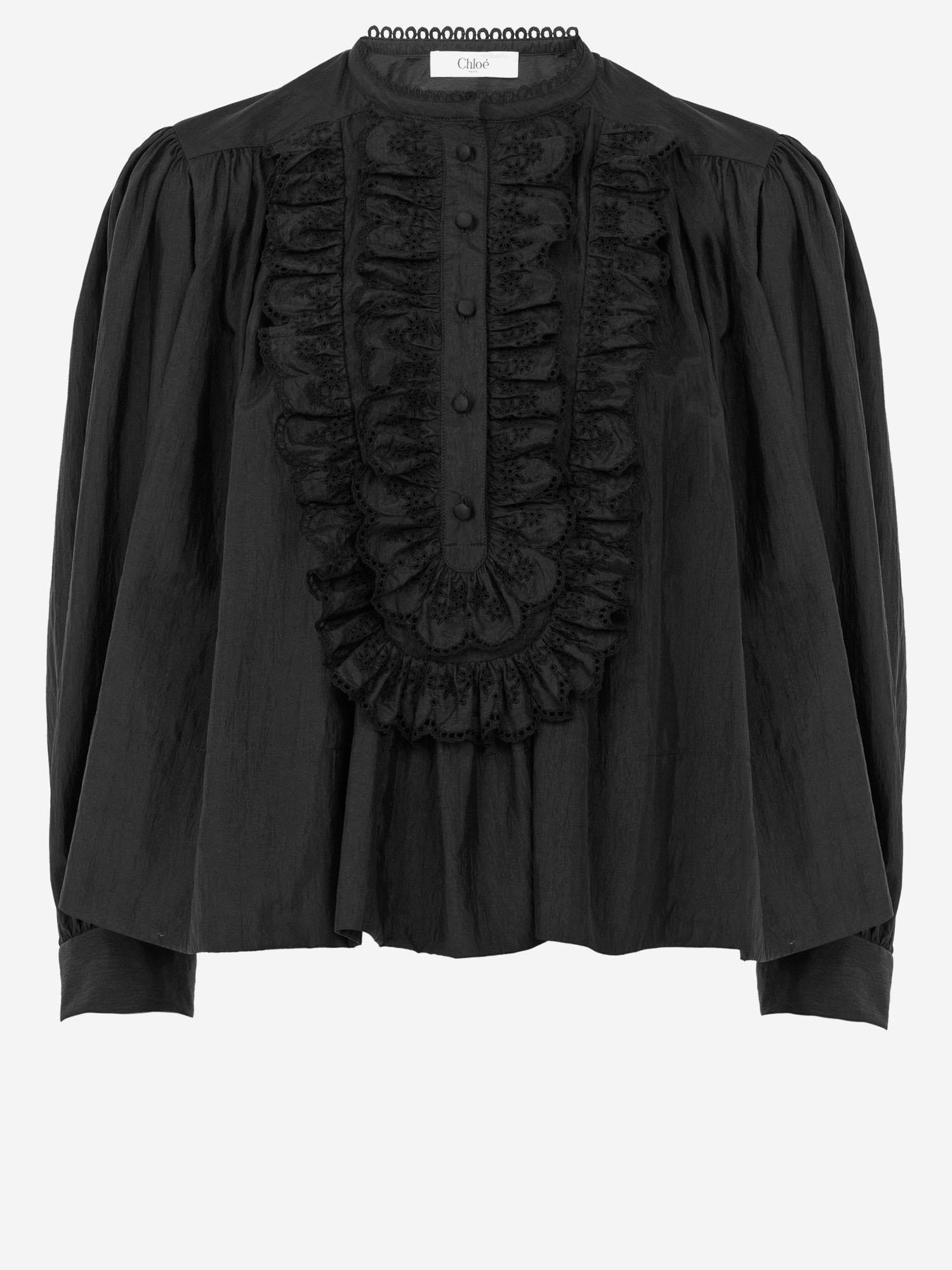 TOP ARRICCIATO IN TAFFETÀ TECNICO CH26SHT28102 001 CHLOE 