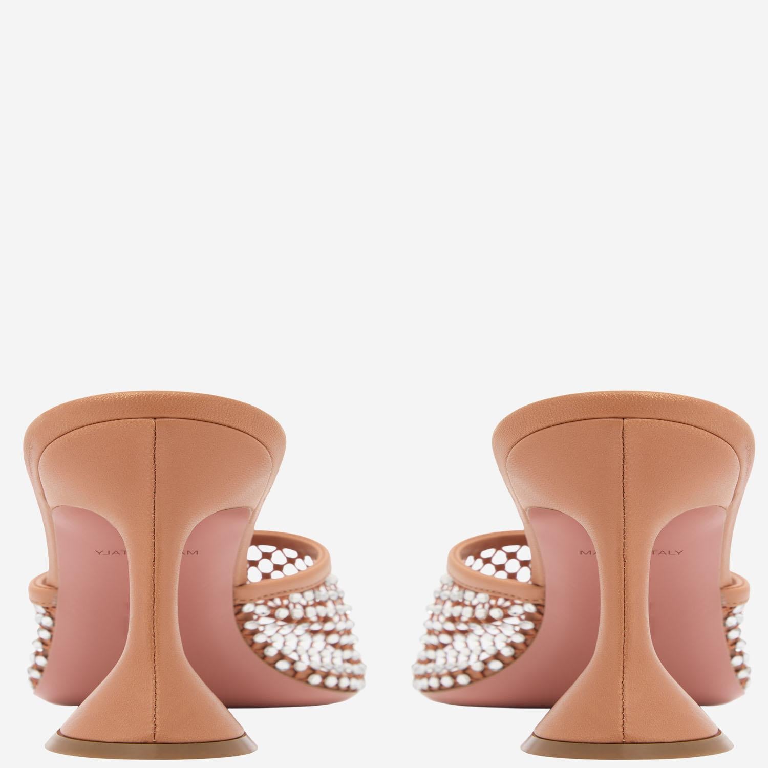SANDALI LUPITA CRYSTAL LUPITACRYSTALNETSLIPPER 70LATTEWHITE AMINA MUADDI 