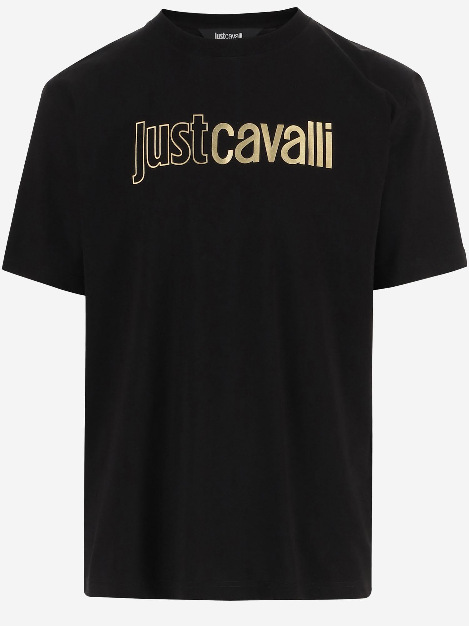 T-SHIRT IN COTONE CON STAMPA LOGO 80OAHT08 CJ500899 JUST CAVALLI 