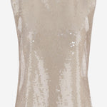 TOP SENZA MANICHE IN TESSUTO LUCIDO CON PAILLETTES T061 PSEQDUSK NICCOLO PASQUALETTI 