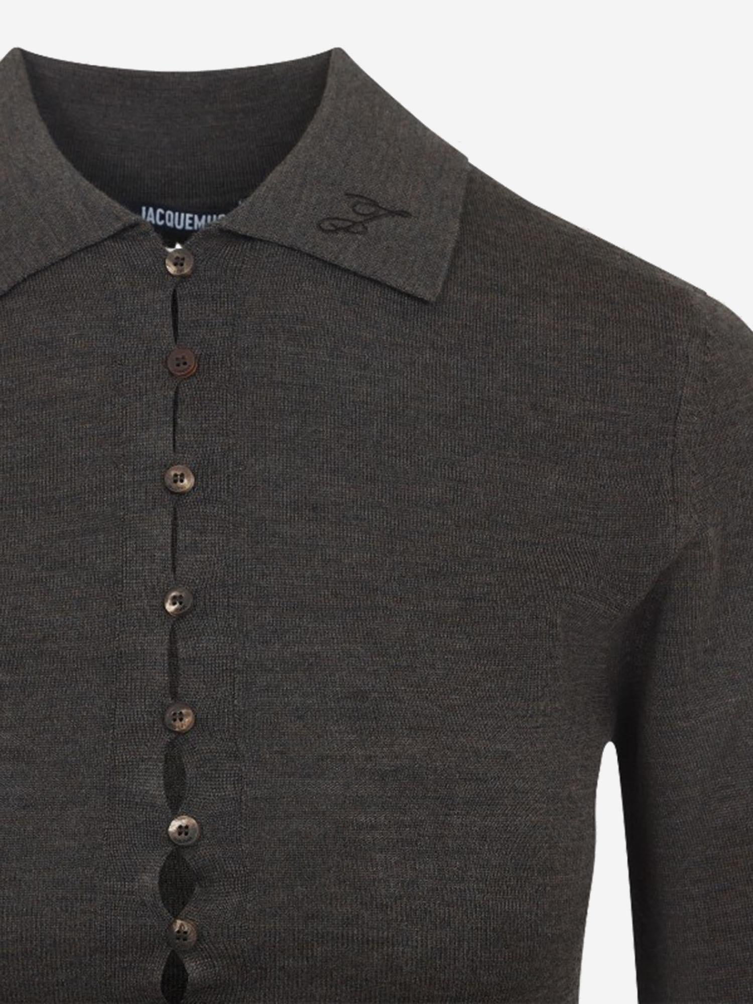 MAGLIA POLO IN LANA POW00806AK00145 880 JACQUEMUS 