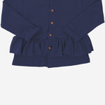 CARDIGAN IN MISTO COTONE STRETCH CON ORLO ARRICCIATO 25W178 DARKBLUE 1+ IN THE FAMILY KIDS 