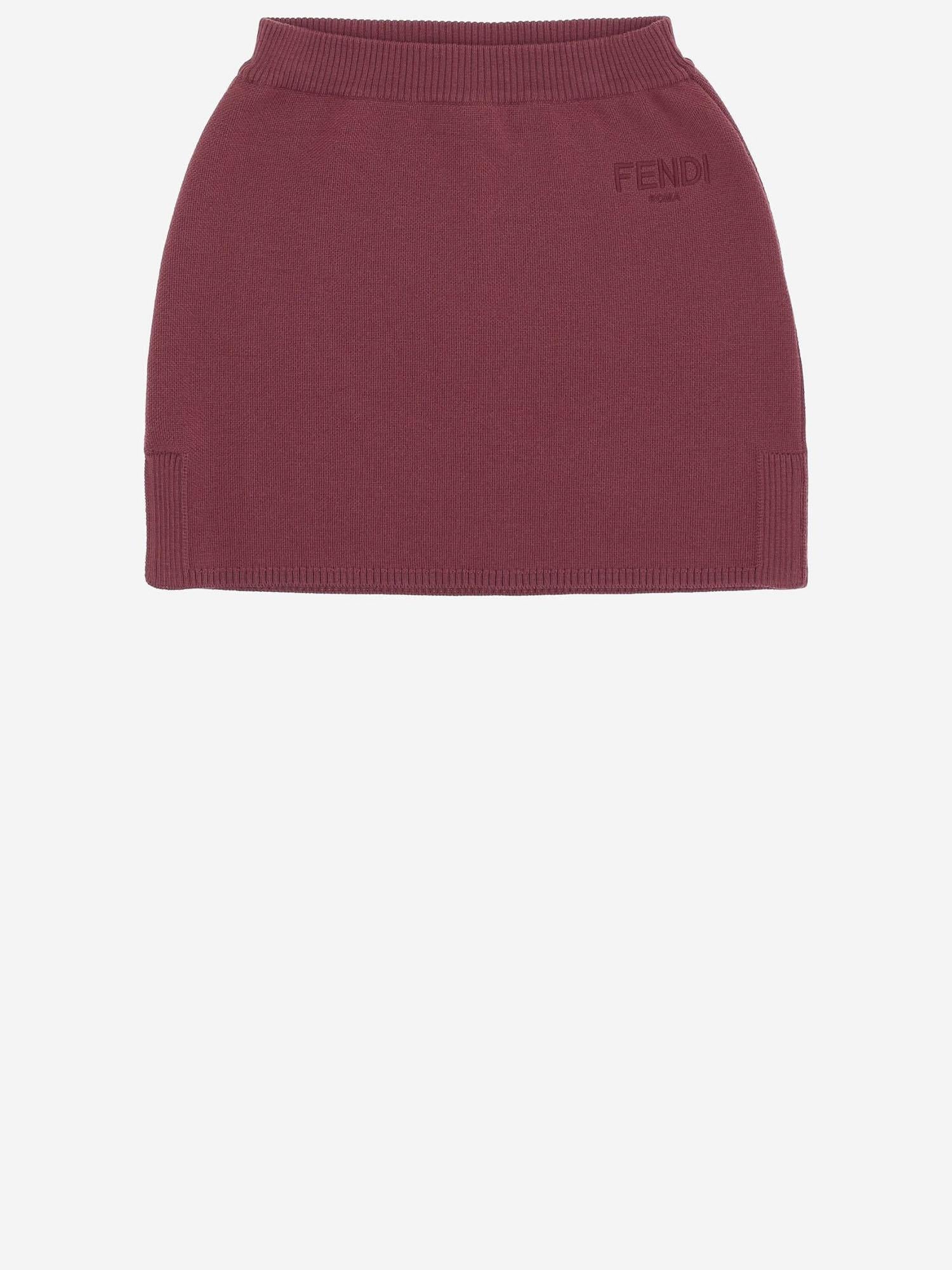 GONNA IN LANA CON LOGO JFG234 AUKUF1SAY FENDI KIDS 