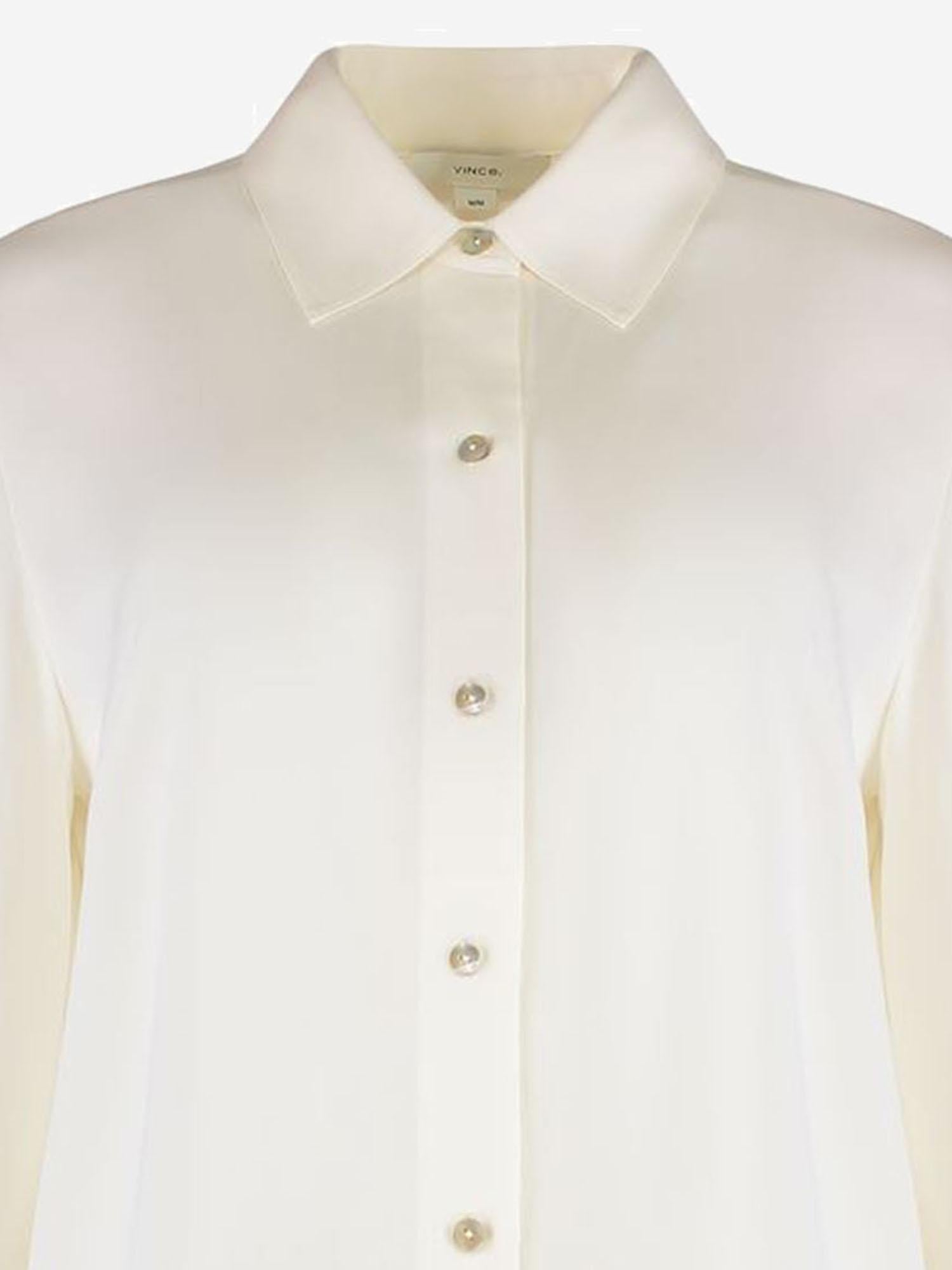 CAMICIA IN SETA STRETCH V101013150 101OWH VINCE 