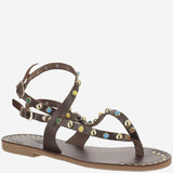 SANDALO NAXOS DI PELLE CON APPLICAZIONI NAXOS MORO KIMA 