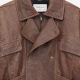 BOMBER IN PELLE DI AGNELLO INVECCHIATA 843931 YCSX22800 SAINT LAURENT 