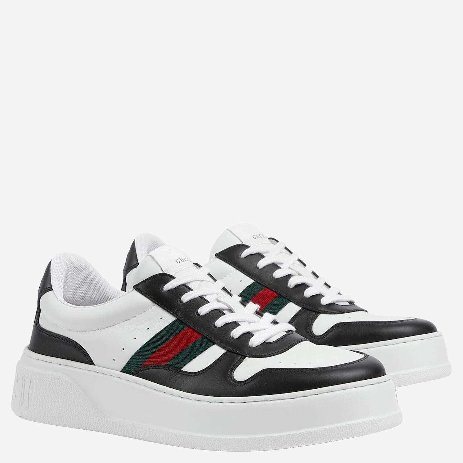 SNEAKERS IN PELLE CON SUOLA OVERSIZE 848317 AAE0H1097 GUCCI 