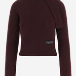 MAGLIONE CON COLLO A SCIARPA IN LANA E CASHMERE KN2638041 317R PATOU 