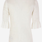 T-SHIRT IN MISTO VISCOSA CON MANICHE ARRICCIATE J02GC0144 J18363100 JIL SANDER 