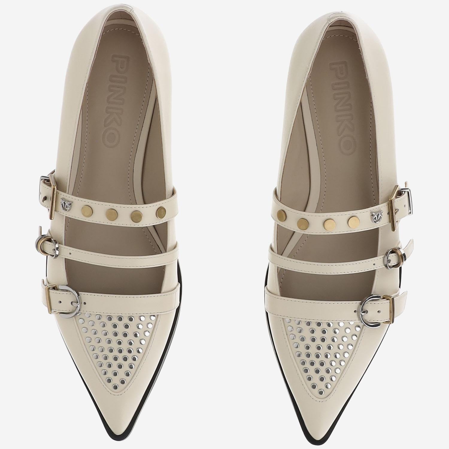 SCARPA A PUNTA CON FIBBIE IN PELLE SD0371 P001DY7 PINKO 