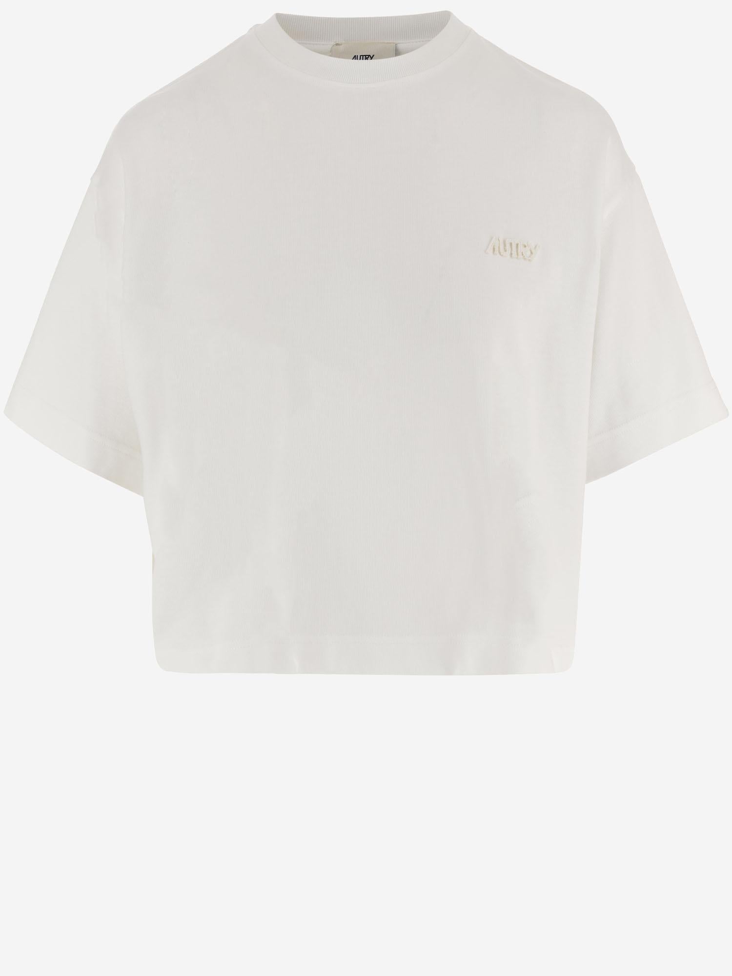 T-SHIRT IN COTONE CON LOGO RICAMATO TSPW052W HEAVYJERSWHITE AUTRY 