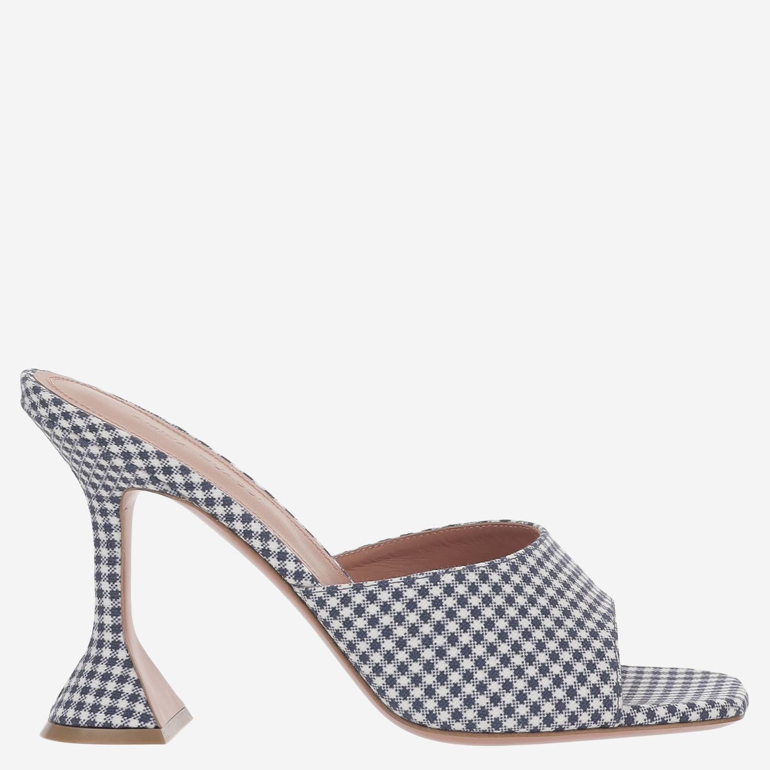 SANDALI LUPITA IN TESSUTO E PELLE LUPITASLIPPER 95BLUEWHITE AMINA MUADDI 