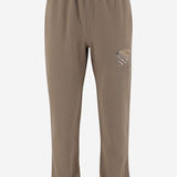 PANTALONI IN COTONE CON APPLICAZIONE CHECK 8116096 CLAY BROWN BURBERRY 