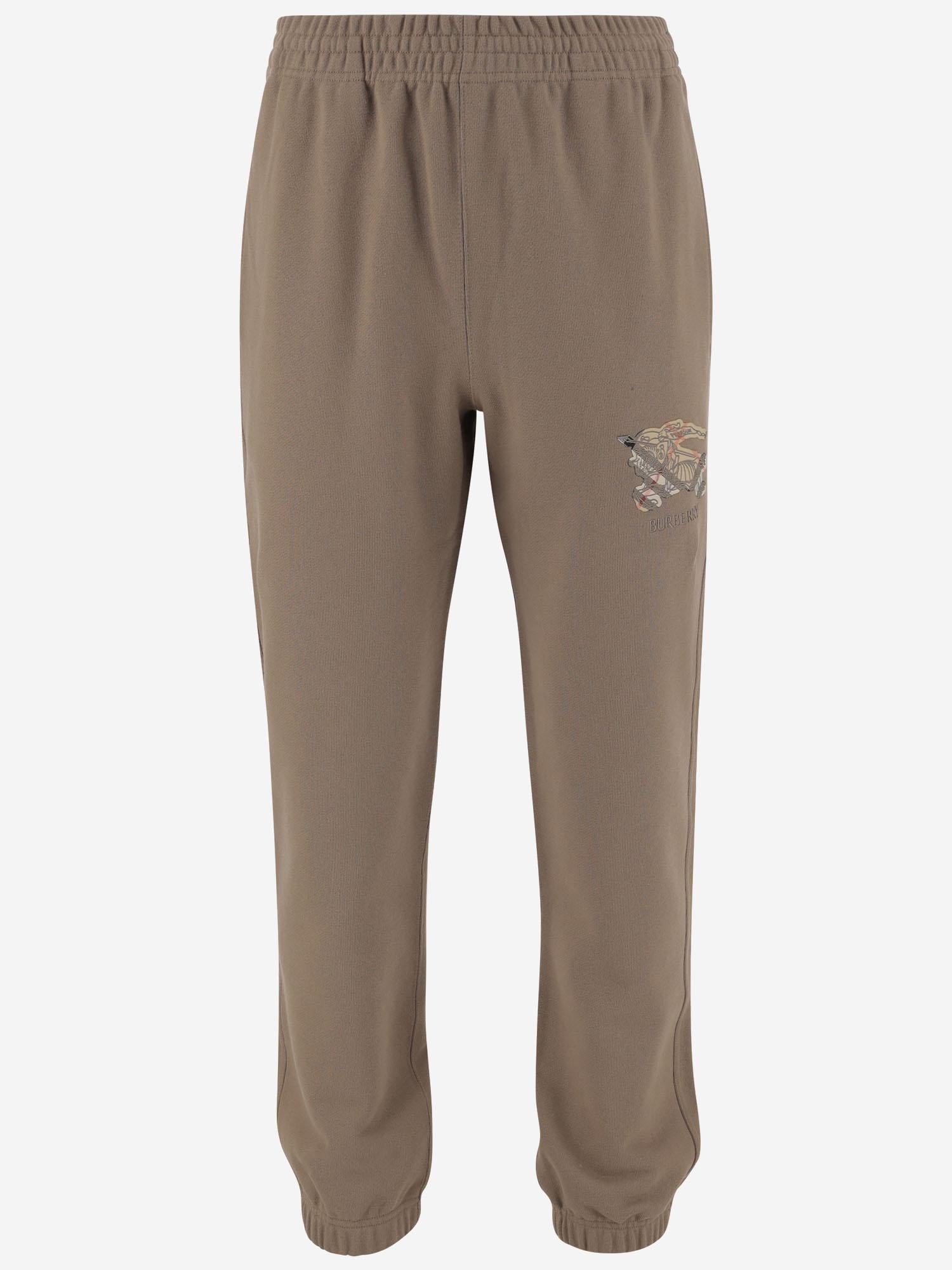 PANTALONI IN COTONE CON APPLICAZIONE CHECK 8116096 CLAY BROWN BURBERRY 
