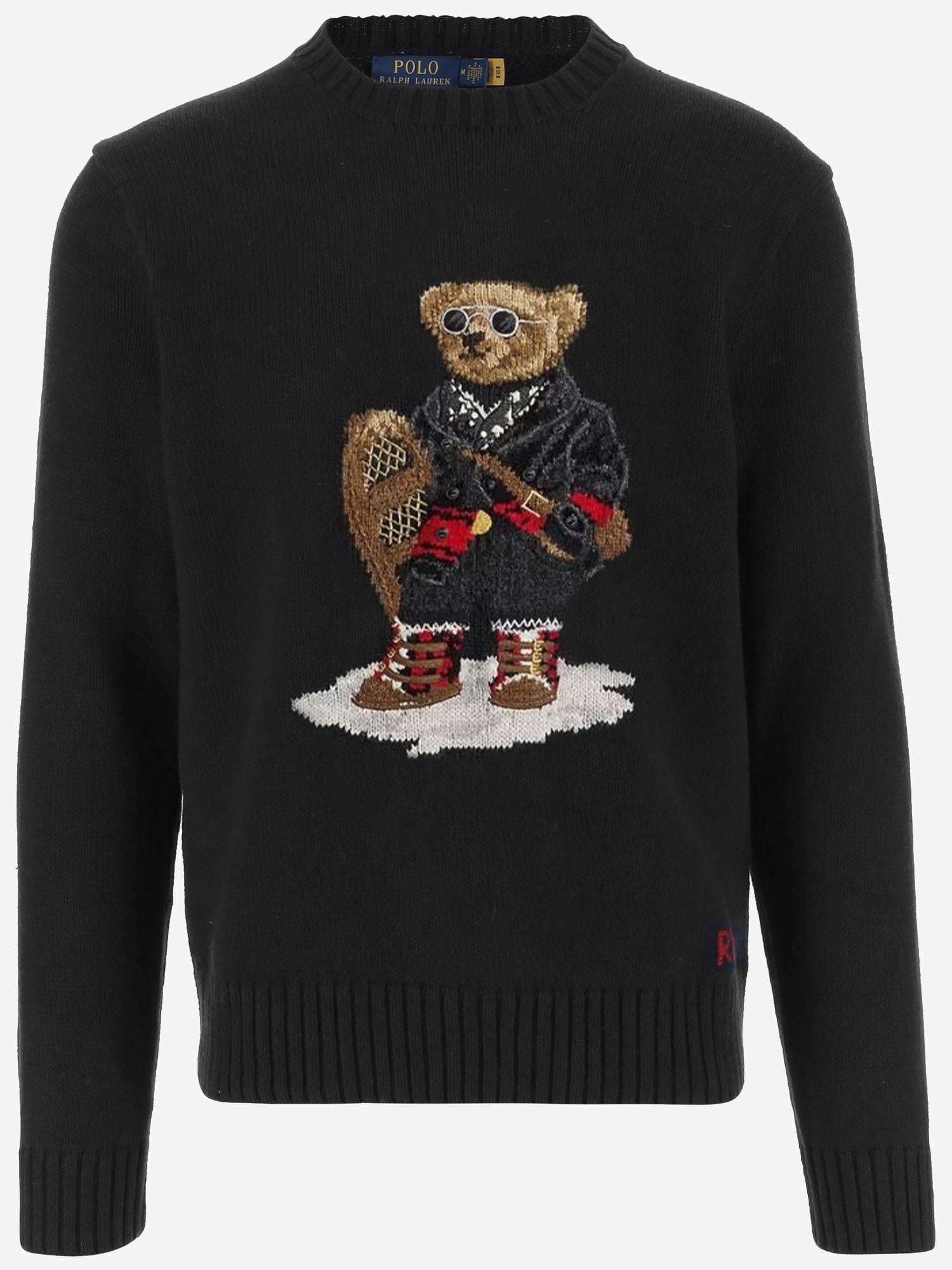 MAGLIONE IN COTONE E CASHMERE CON POLO BEAR 710982140 001 POLO RALPH LAUREN 