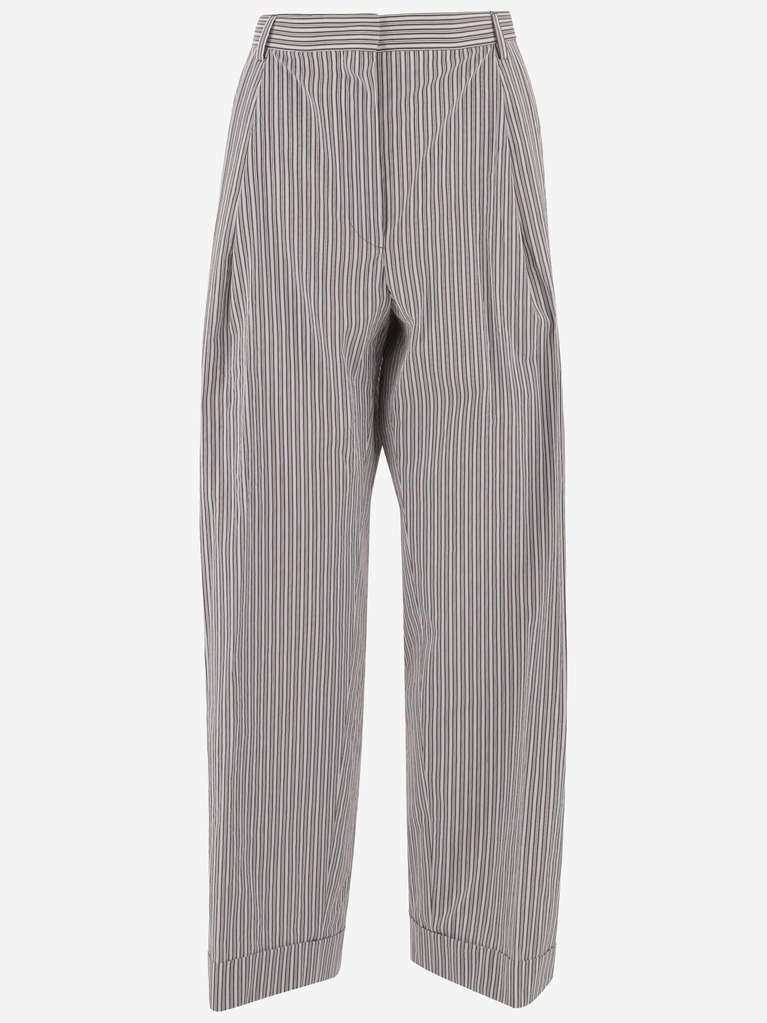 PANTALONI IN COTONE E SETA A RIGHE 010920 3132703 DRIES VAN NOTEN 