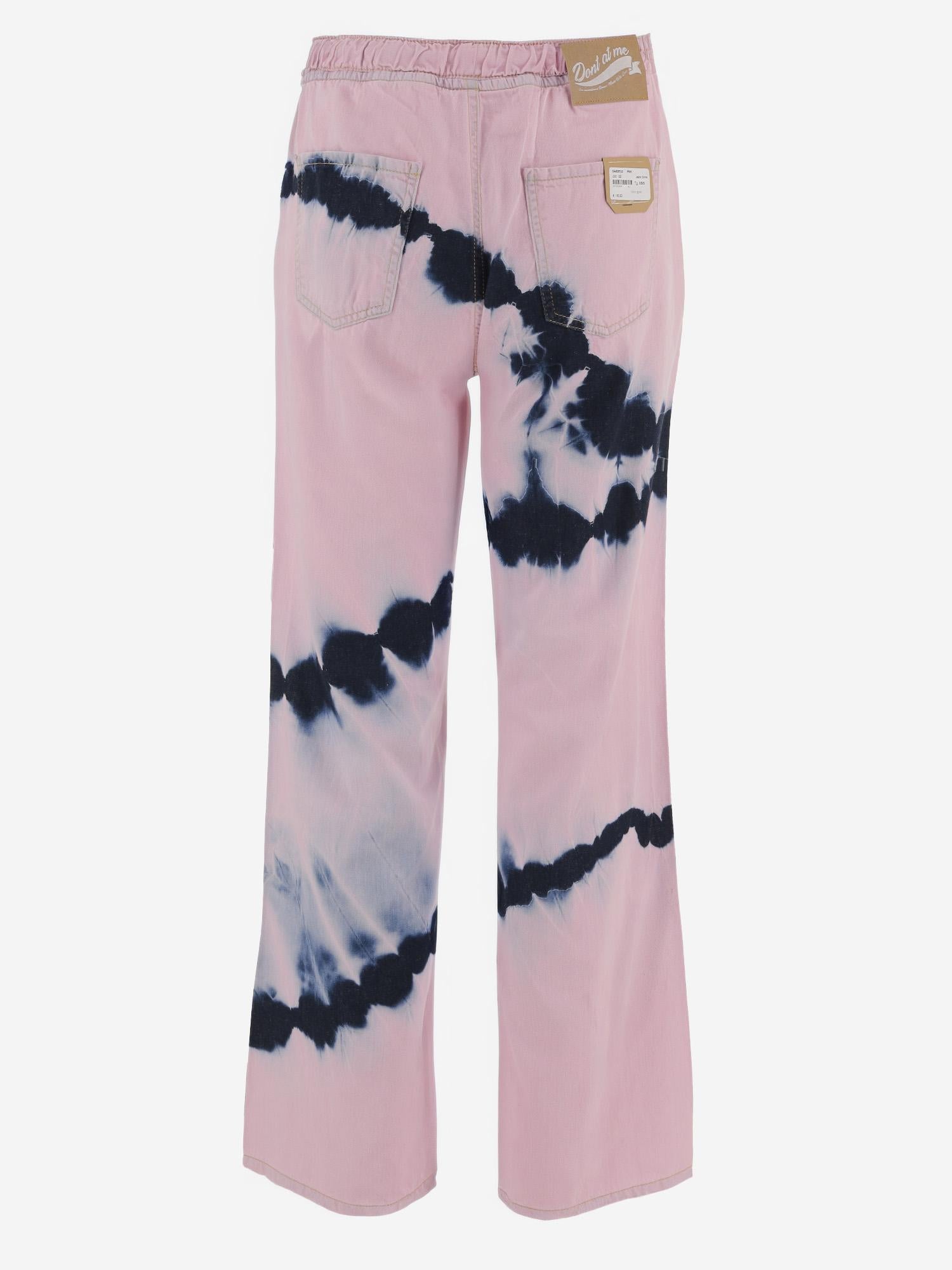 JEANS IN COTONE CON MOTIVO TIE-DYE DAM26TU2 PINK DONT @ ME 