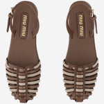 Mules in pelle e suede 5X610E MHDF05C8 MIU MIU 