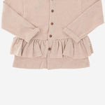 CARDIGAN IN MISTO COTONE STRETCH CON ORLO ARRICCIATO 25W178 NUDE 1+ IN THE FAMILY KIDS 