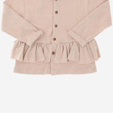 CARDIGAN IN MISTO COTONE STRETCH CON ORLO ARRICCIATO 25W178 NUDE 1+ IN THE FAMILY KIDS 
