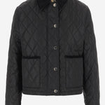 Giacca in nylon trapuntato 8107465 BLACK/SANDIPCHECK BURBERRY 
