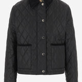 Giacca in nylon trapuntato 8107465 BLACK/SANDIPCHECK BURBERRY 