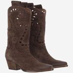 STIVALI IN SUEDE CON DETTAGLI CUT-OUT SR490202 VELOURMUSTANG SARTORE 