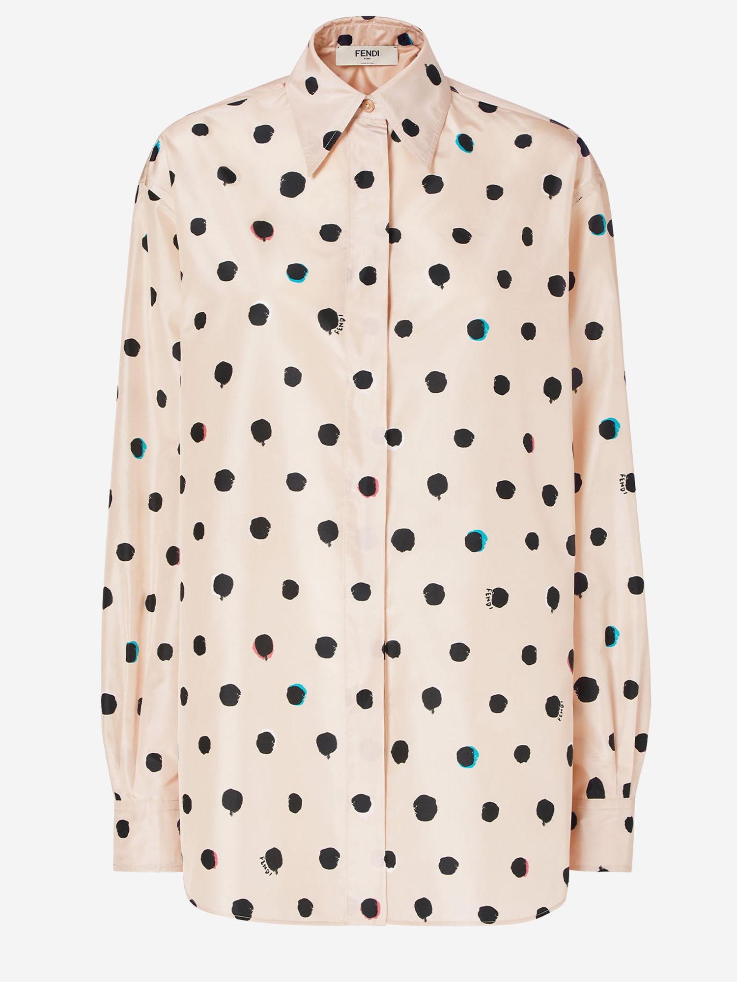 CAMICIA IN TAFFETÀ STAMPATO ROSA FS8312 AVJQF1UKB FENDI 