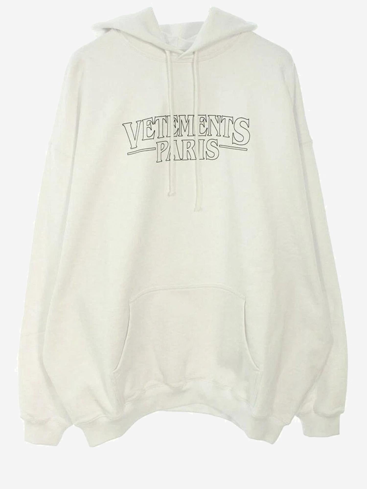 FELPA IN MISTO COTONE CON STAMPA VETEMENTS PARIS UE54HD500W WHITE VETEMENTS 